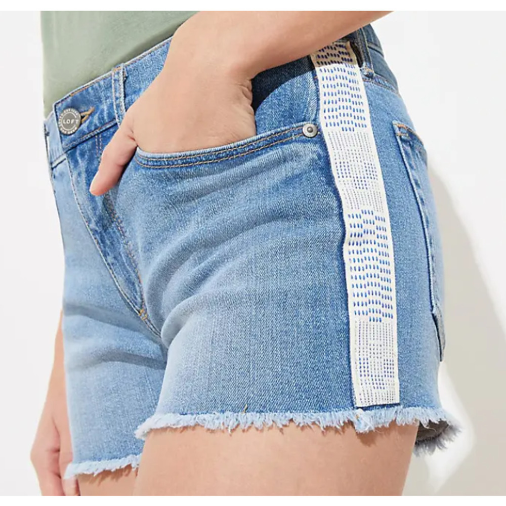 LOFT Side Stripe Cut Off Shorts